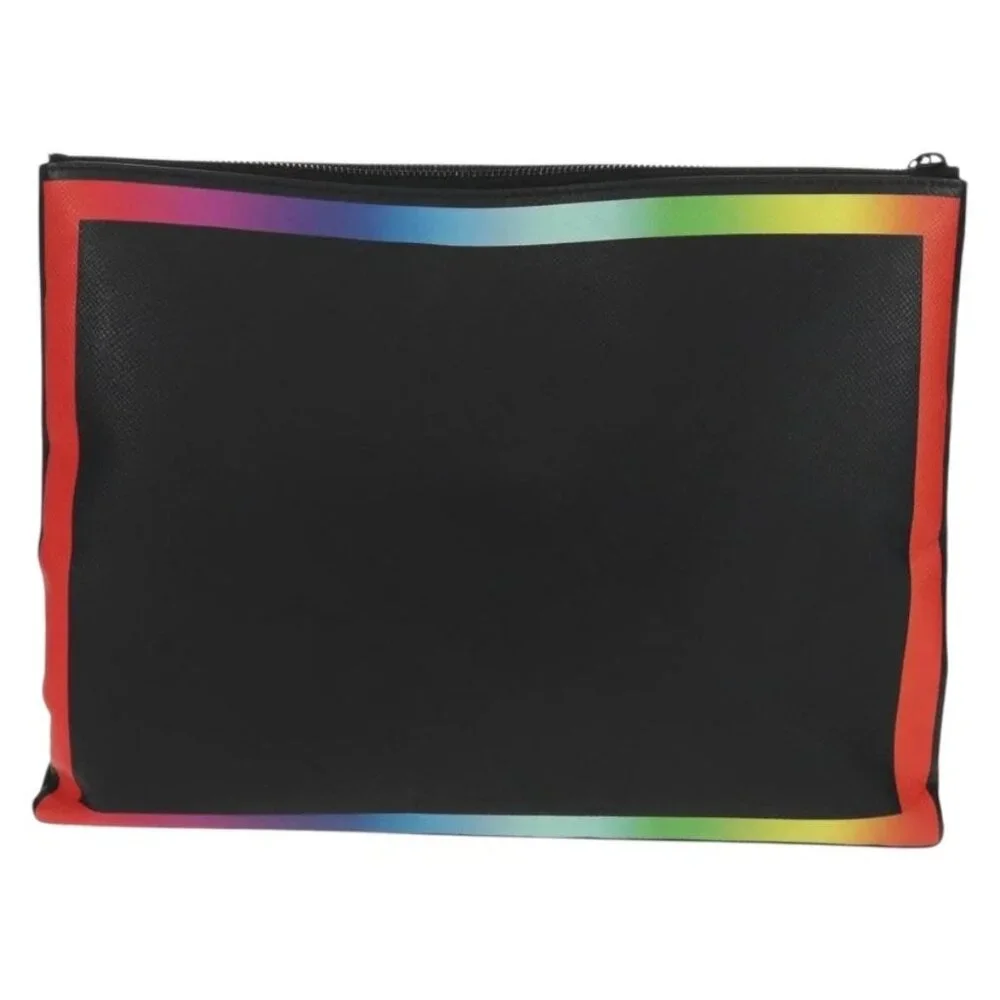 LOUIS VUITTON taiga rainbow Chain Pochette A4 Bag Black M30347 LV Auth 157880M - Picture 2 of 16